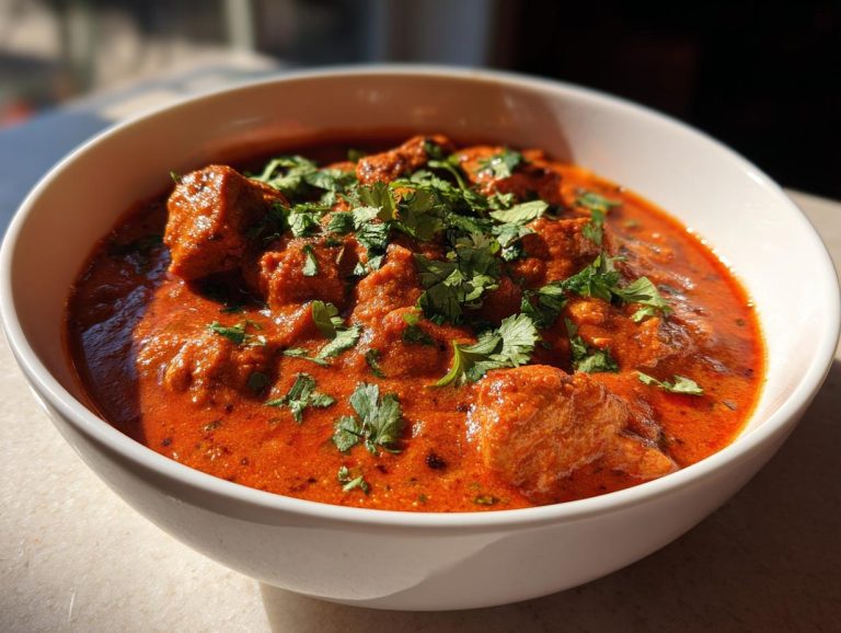 A bowl of Instant Pot Chicken Tikka Masala, garnished with fresh cilantro.